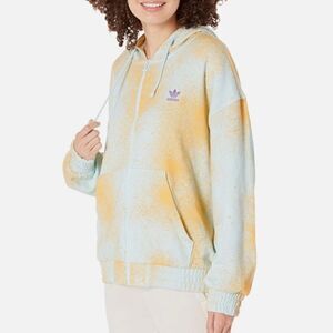 Adidas Originals adiColor Speckled Tie Dye Beach AOP Full Zip Hoodie Sweatshirt